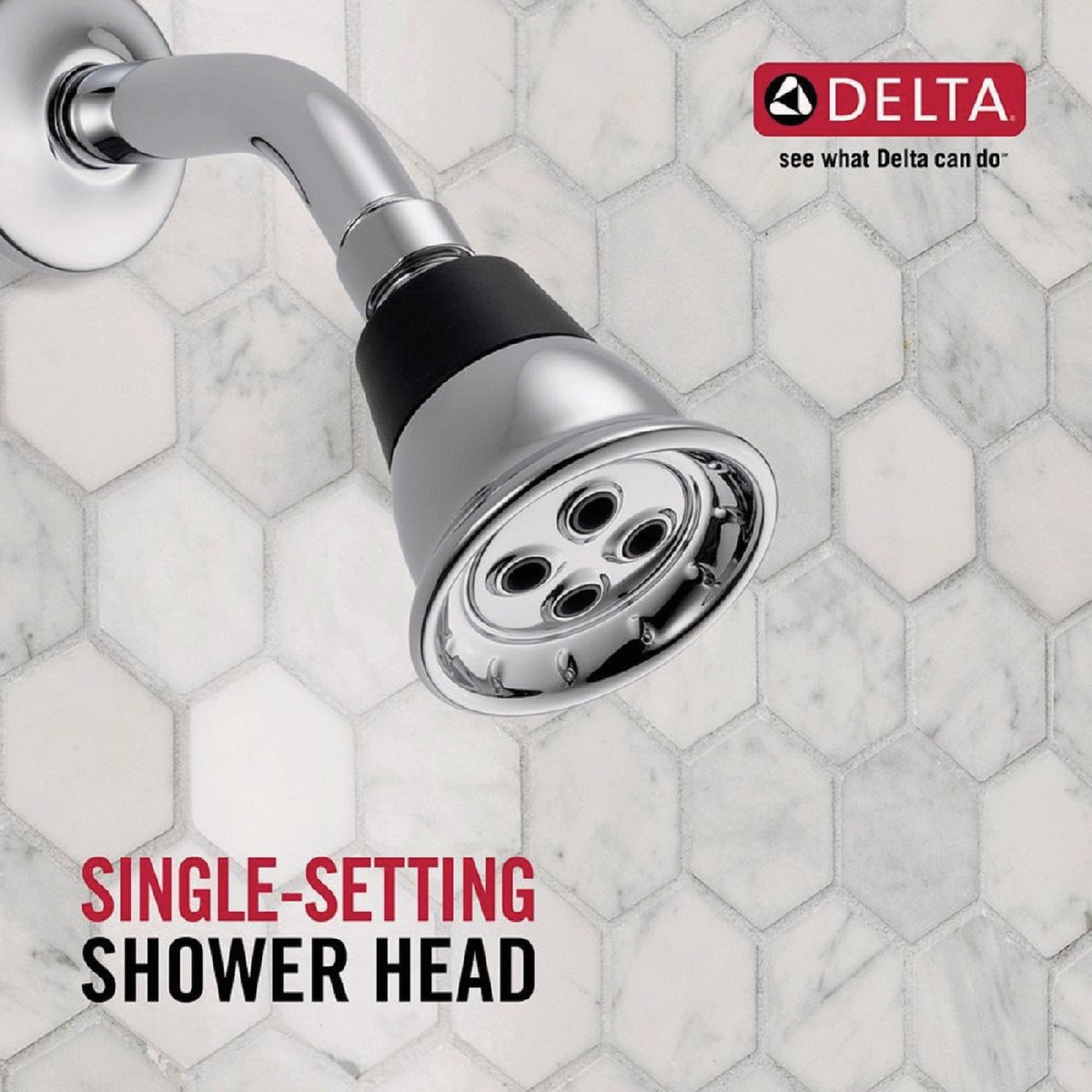 Delta 1-Spray 1.5 GPM Fixed Shower Head, Chrome Image 2