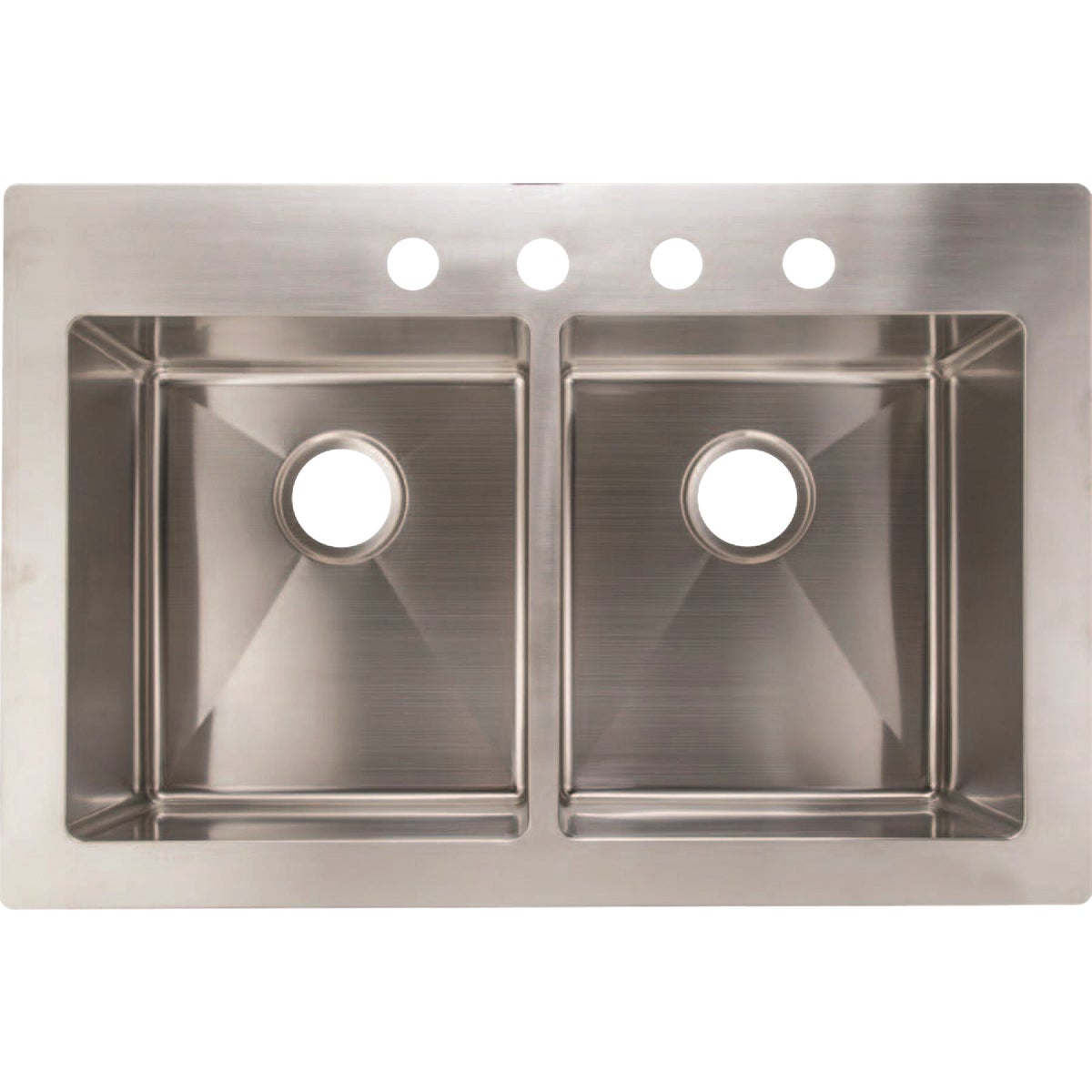 Compass Manufacturing 33 In. x 22 In. x 9 In. 50/50 Double Bowl Dual Mount Kitchen Farm Sink