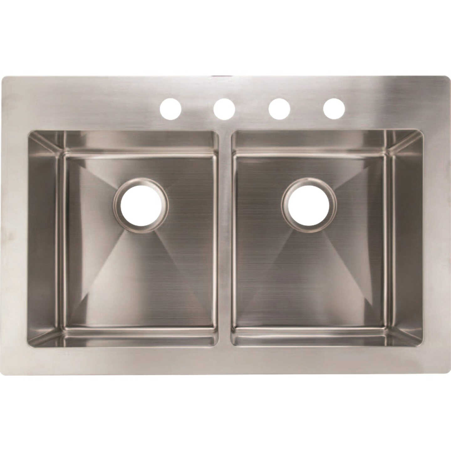 Compass Manufacturing 33 In. x 22 In. x 9 In. 50/50 Double Bowl Dual Mount Kitchen Farm Sink Image 1