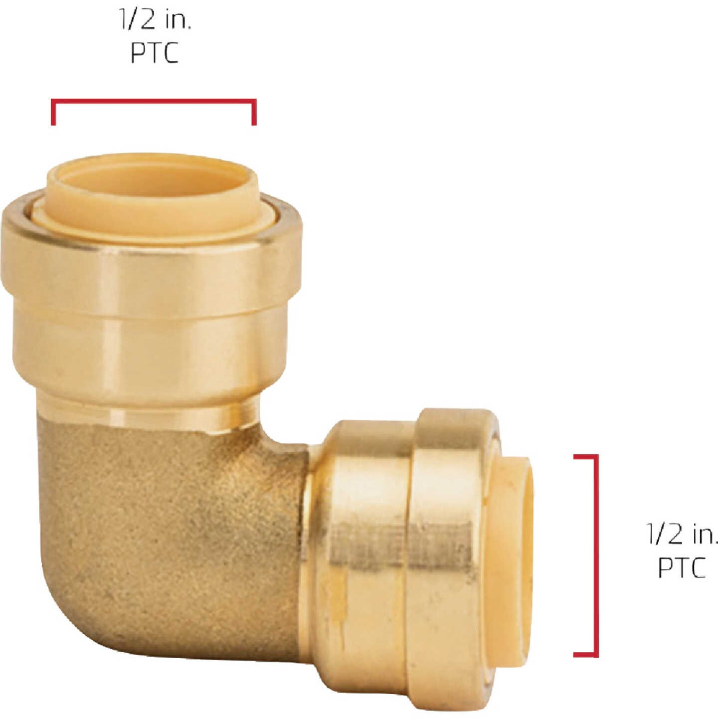 QuickFitting 1/2 In. x 1/2 In. Push-to-Connect Brass 90 Deg Elbow Image 5