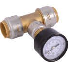SharkBite 3/4 In. Push-to-Connect Pressure-Gauge Brass Tee Image 1