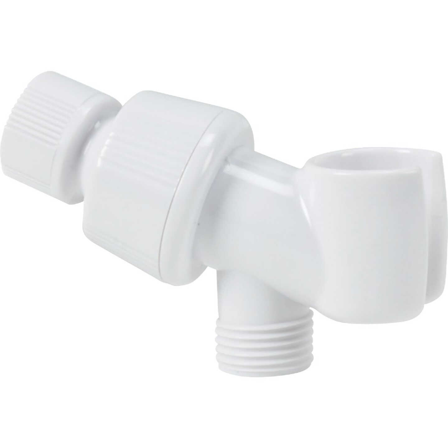 Home Impressions White Plastic Shower Bracket Image 1