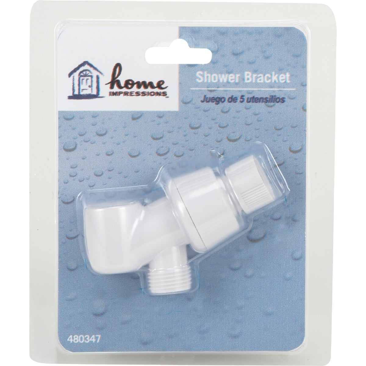 Home Impressions White Plastic Shower Bracket Image 2