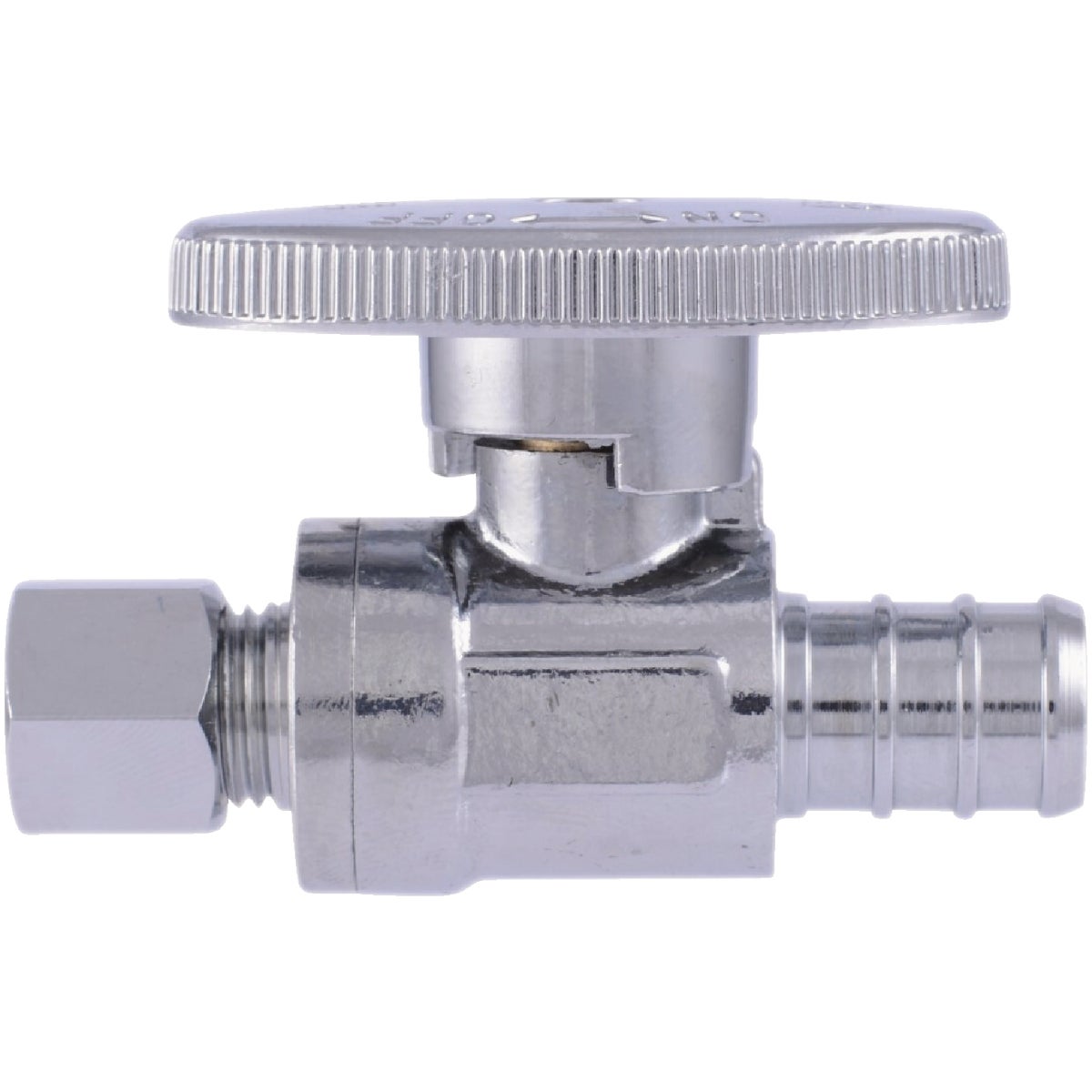 SharkBite 1/2 In. Barb x 1/4 In. Compression PEX-B Quarter Turn Stop Straight Valve Image 4