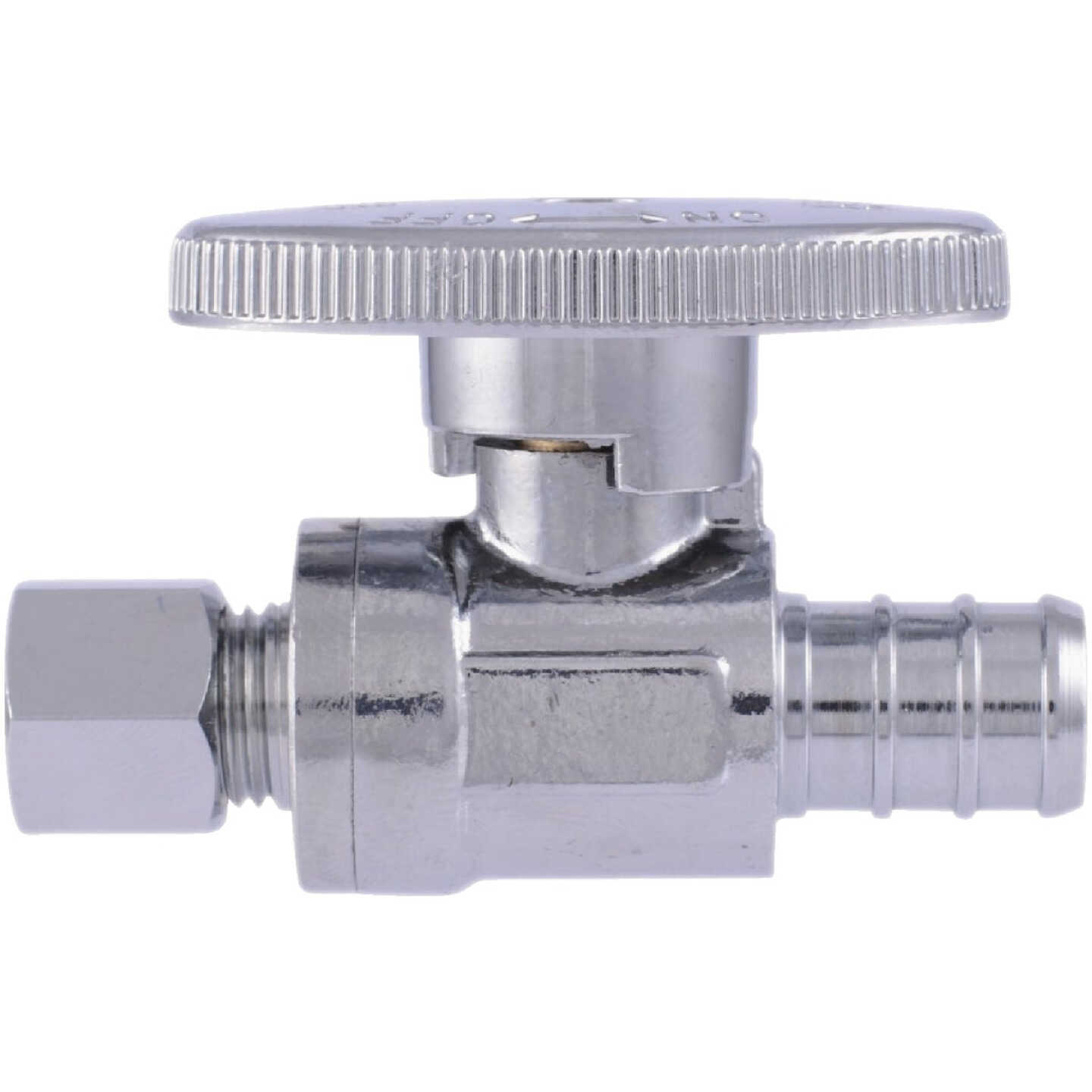 SharkBite 1/2 In. Barb x 1/4 In. Compression PEX-B Quarter Turn Stop Straight Valve Image 4