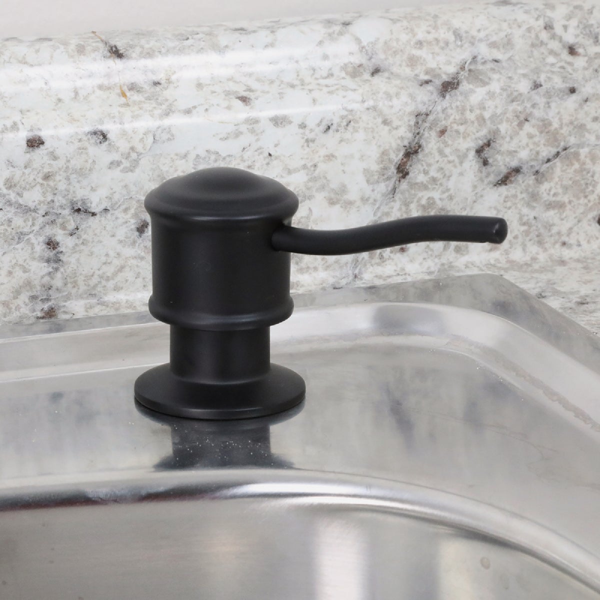 Danco Universal Matte Black Soap Dispenser with Curved Nozzle Image 3