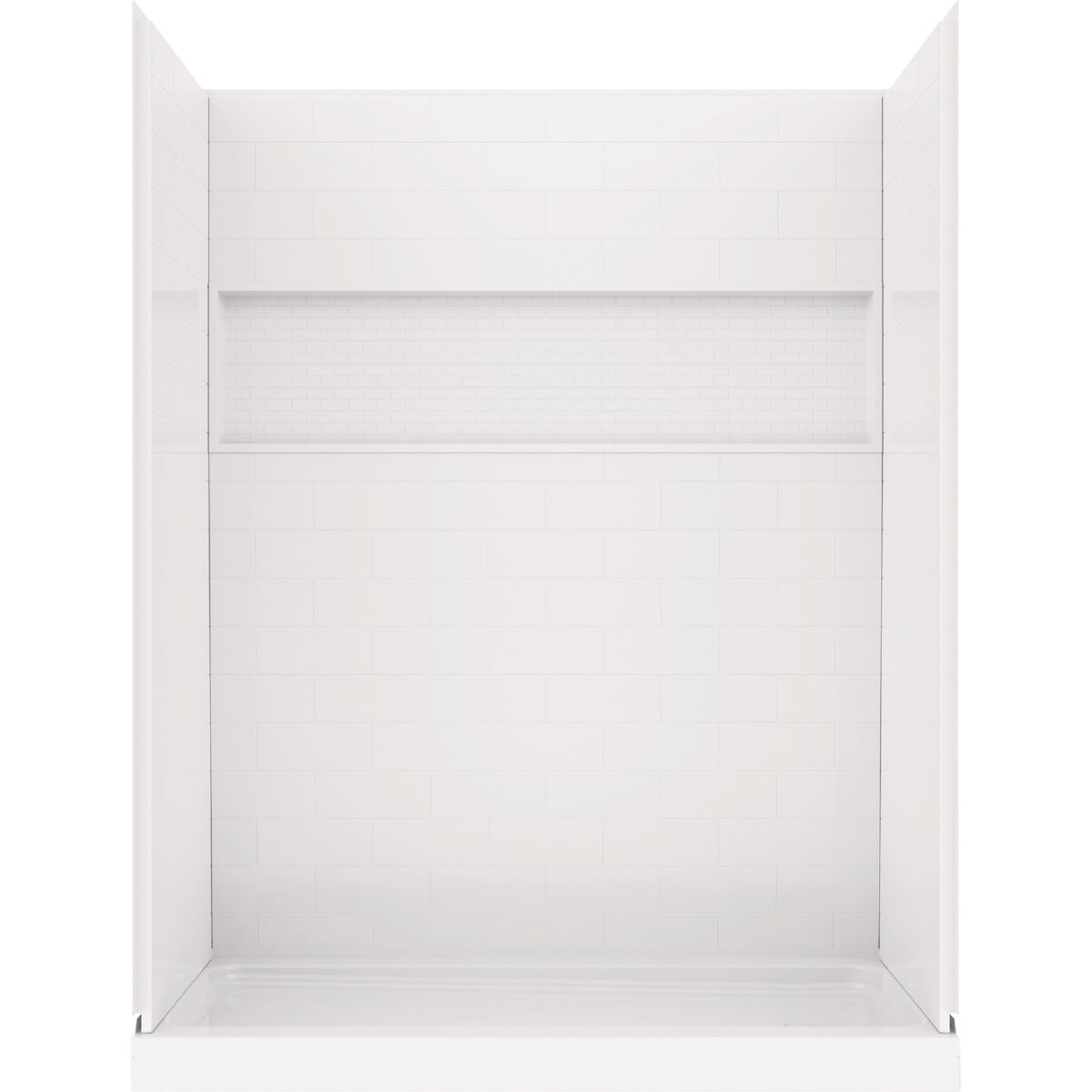Bootz NexTile 6032 60 In. x 74 In. x 32 In. Direct-to-Stud Shower Wall Kit in White (4-Piece)