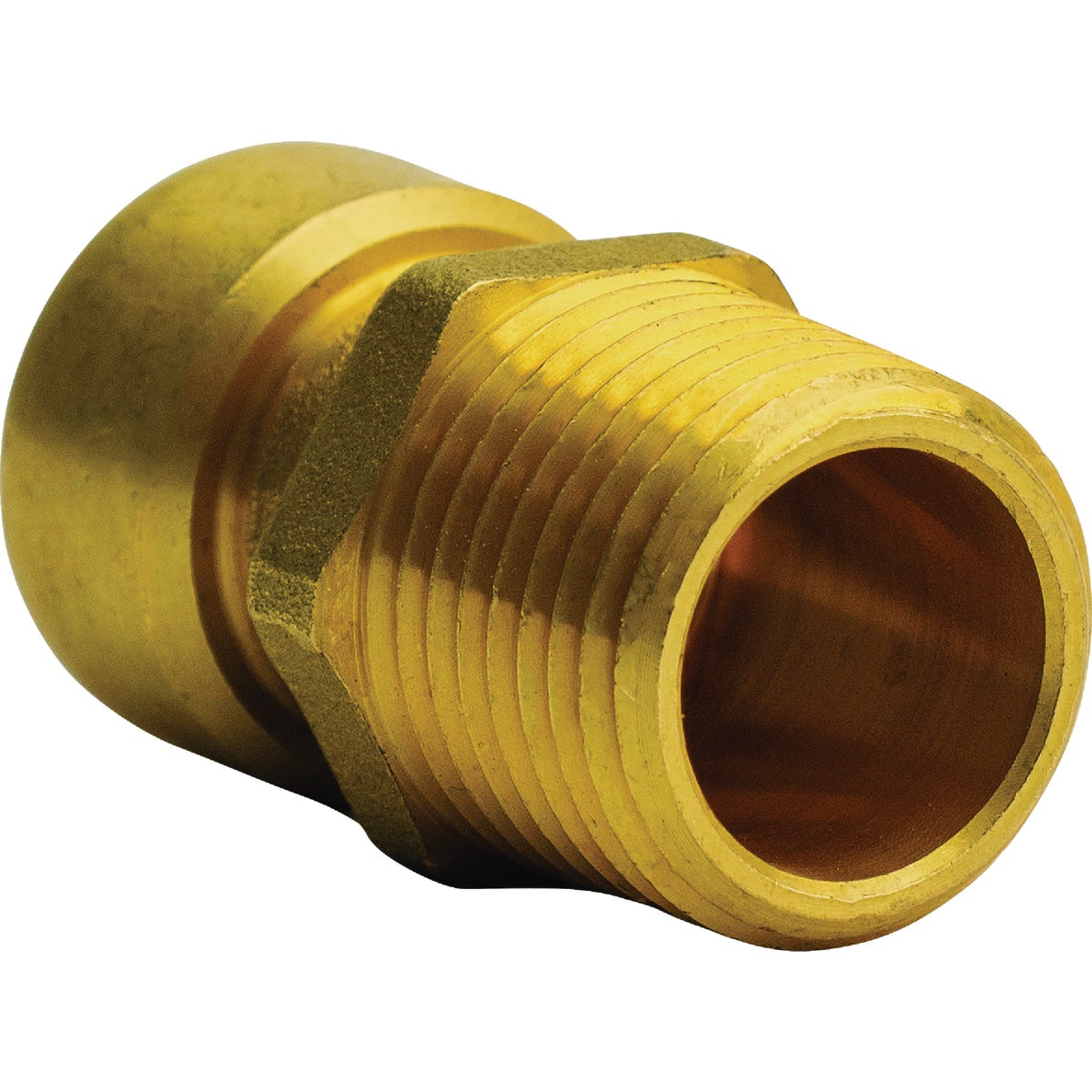 QuickFitting 3/8 In. Push-to-Connect x 1/2 In. MNPT Brass Reducing Male Adapter Image 4