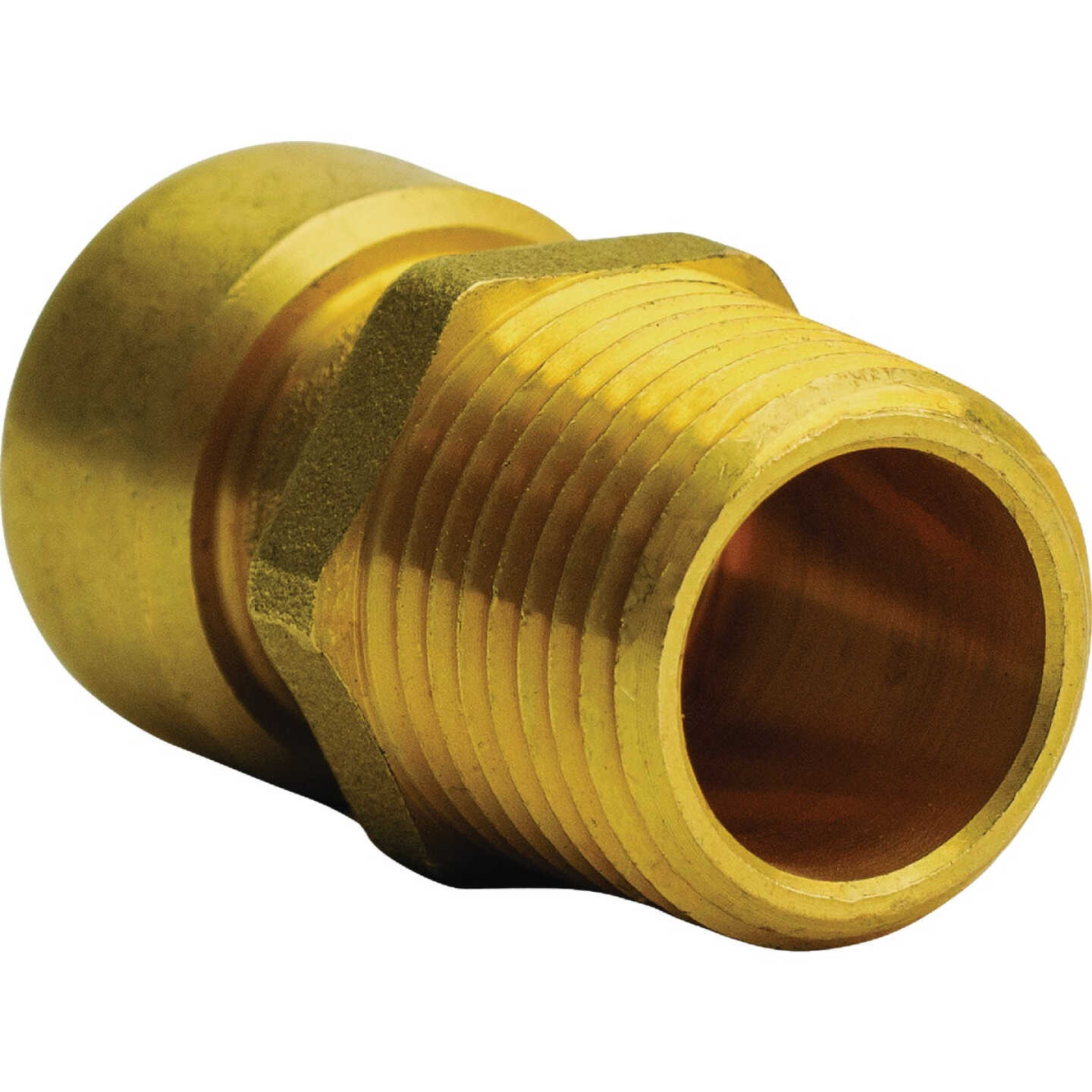 QuickFitting 3/8 In. Push-to-Connect x 1/2 In. MNPT Brass Reducing Male Adapter Image 4