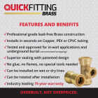 QuickFitting 3/8 In. Push-to-Connect x 1/2 In. MNPT Brass Reducing Male Adapter Image 2