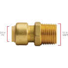 QuickFitting 3/8 In. Push-to-Connect x 1/2 In. MNPT Brass Reducing Male Adapter Image 5