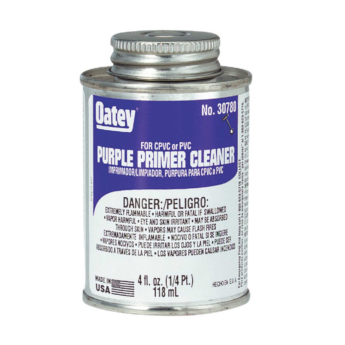 Oatey 4 Oz. Purple Pipe and Fitting Primer/Cleaner for PVC/CPVC Image 1