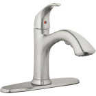 Homepointe Single or 3-Hole Low Arc Pull-Down Kitchen Faucet, Stainless Steel Image 2
