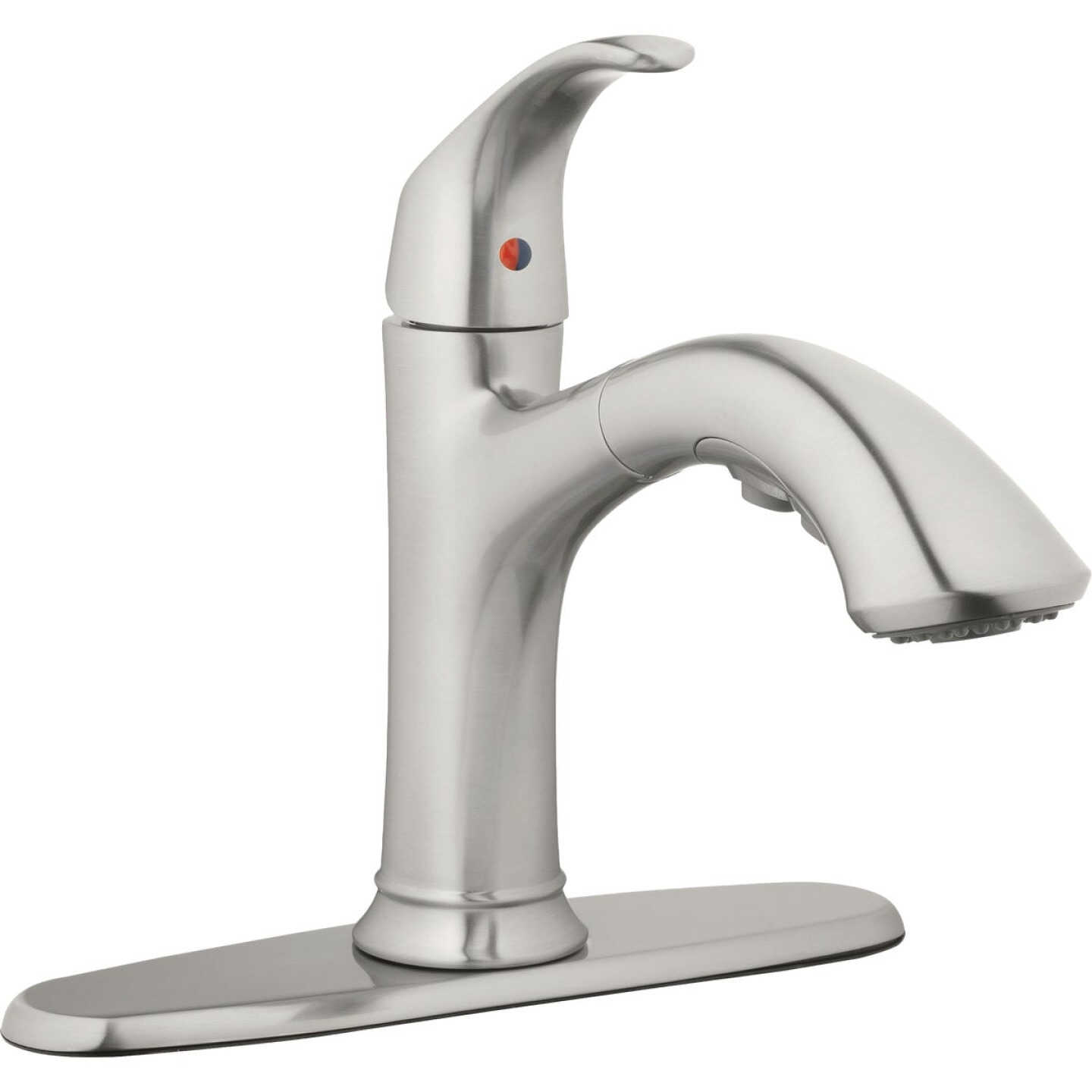 Homepointe Single or 3-Hole Low Arc Pull-Down Kitchen Faucet, Stainless Steel Image 2