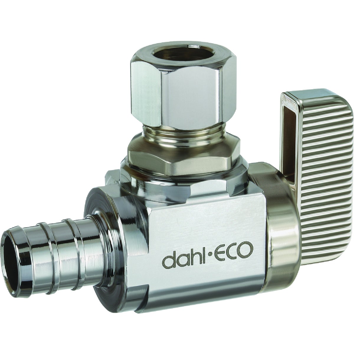 dahl 1/2 In. PEX Crimp x 3/8 In. OD Comp Angle Plated Supply Stop