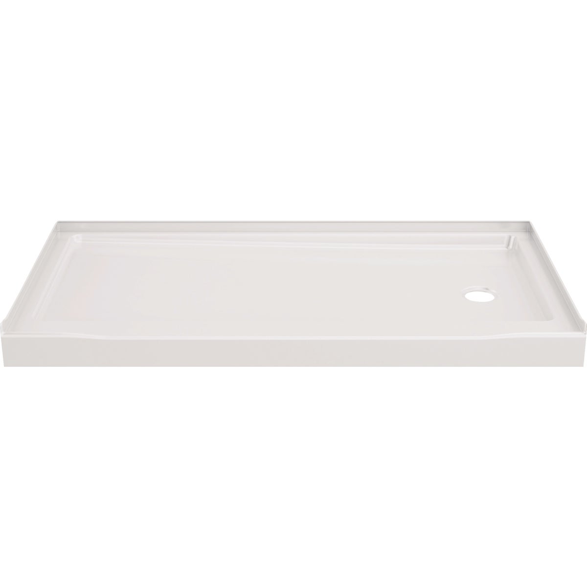 Delta Classic 500 60 In. x 32 In. Right Drain Shower Pan, White