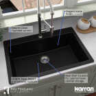 Karran 33 In. x 22 In. Black Quartz Drop-In Single Bowl Kitchen Sink Image 3