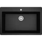 Karran 33 In. x 22 In. Black Quartz Drop-In Single Bowl Kitchen Sink Image 1
