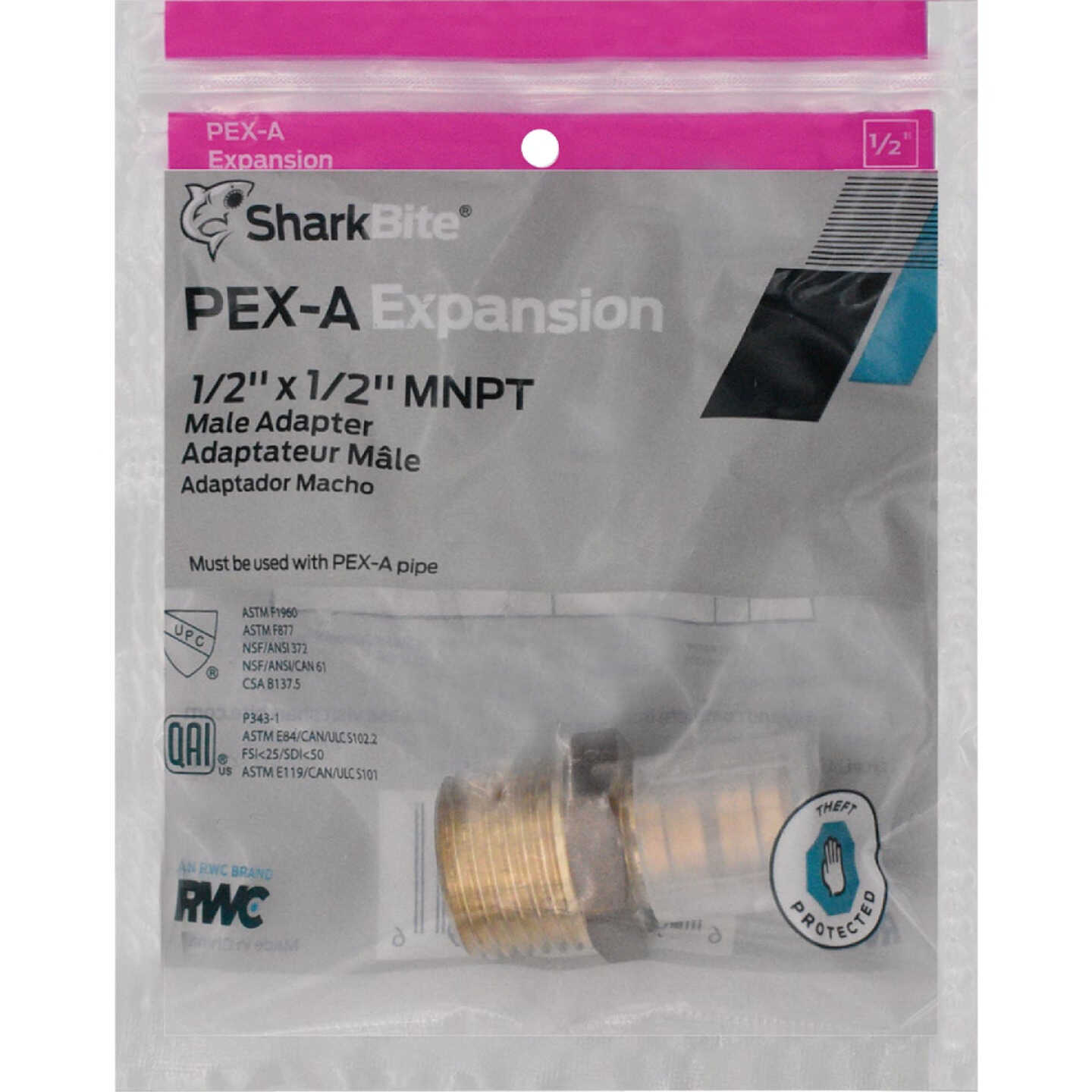 SharkBite 1/2 In. PEX-A x 1/2 In. MNPT Brass Adapter Image 2