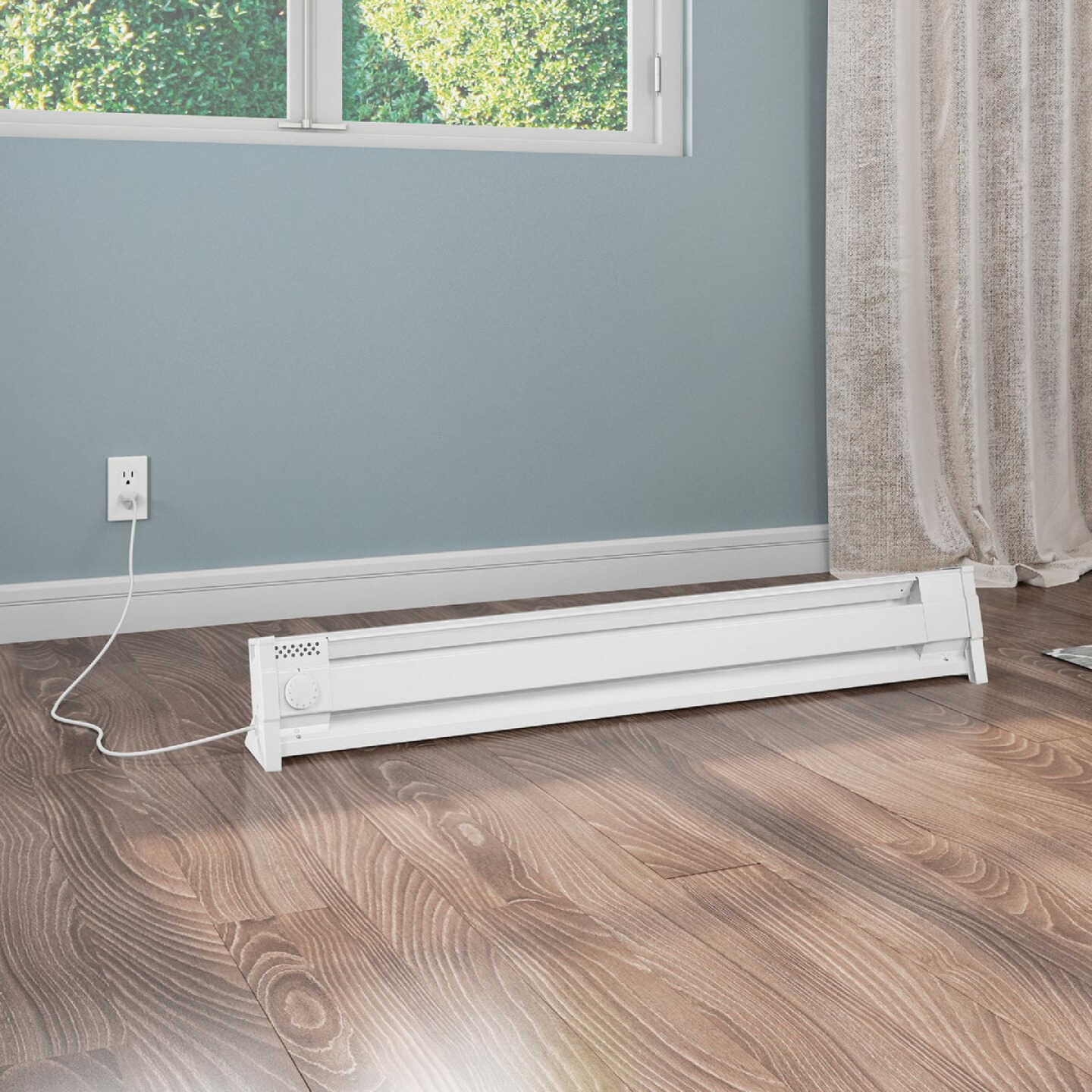 Cadet 49 In. 1500W 120V Portable Electric Baseboard Heater, White Image 2