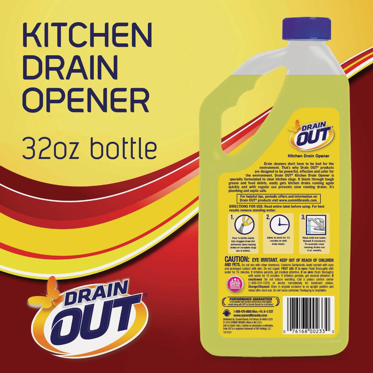 DrainOut 32 Oz. Liquid Kitchen Drain Opener Image 4