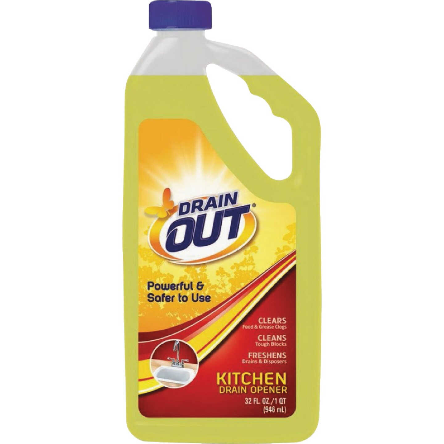 DrainOut 32 Oz. Liquid Kitchen Drain Opener Image 1