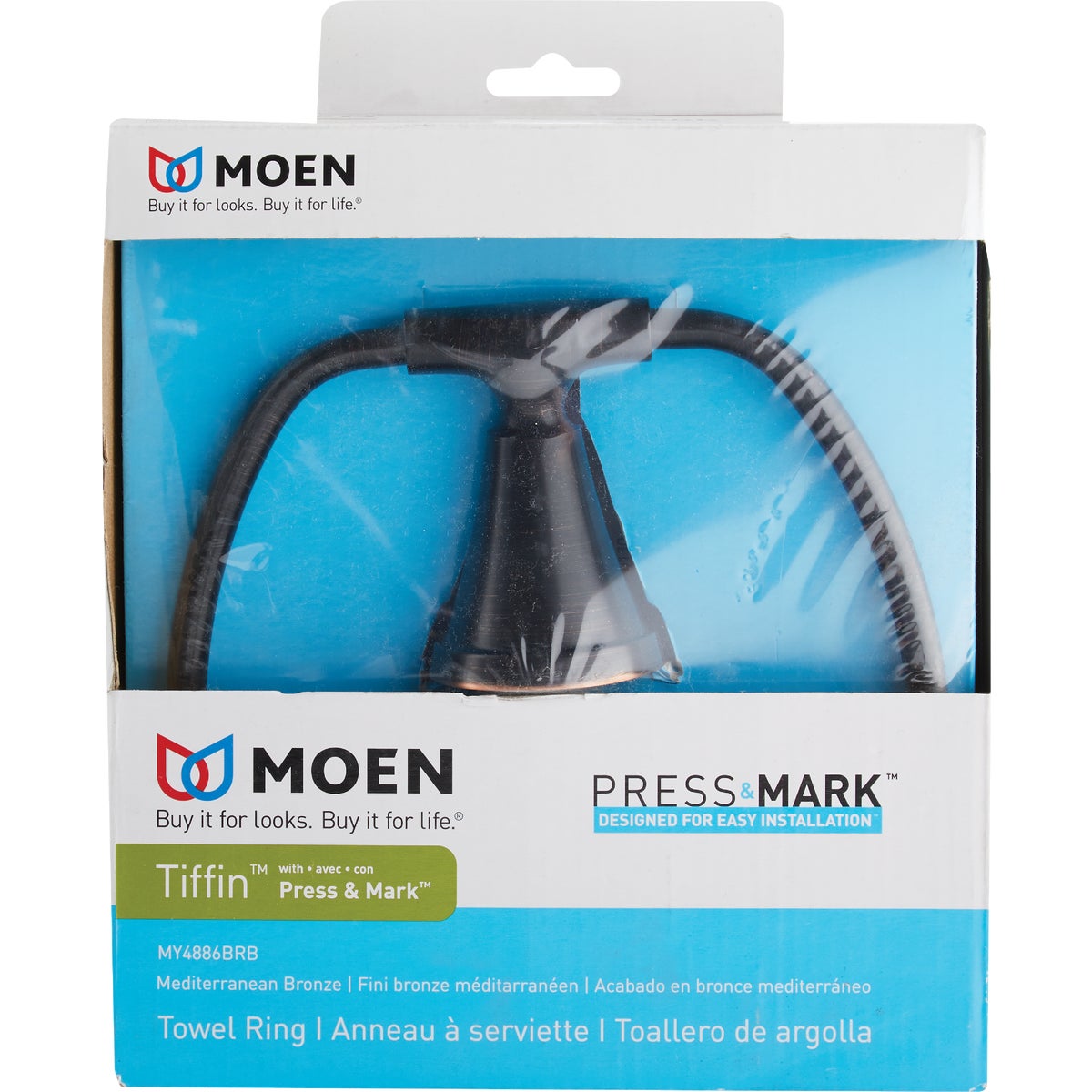 Moen Tiffin Towel Ring, Mediterranean Bronze Image 3
