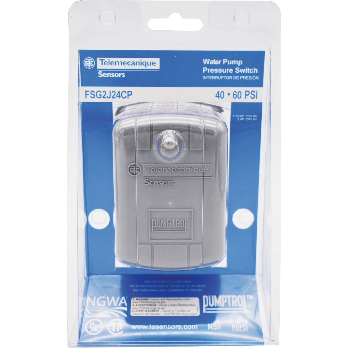 Telemechanique Sensors Pumptrol 40-60 psi Diaphragm Actuated 2 Pole Pressure Switch Image 2