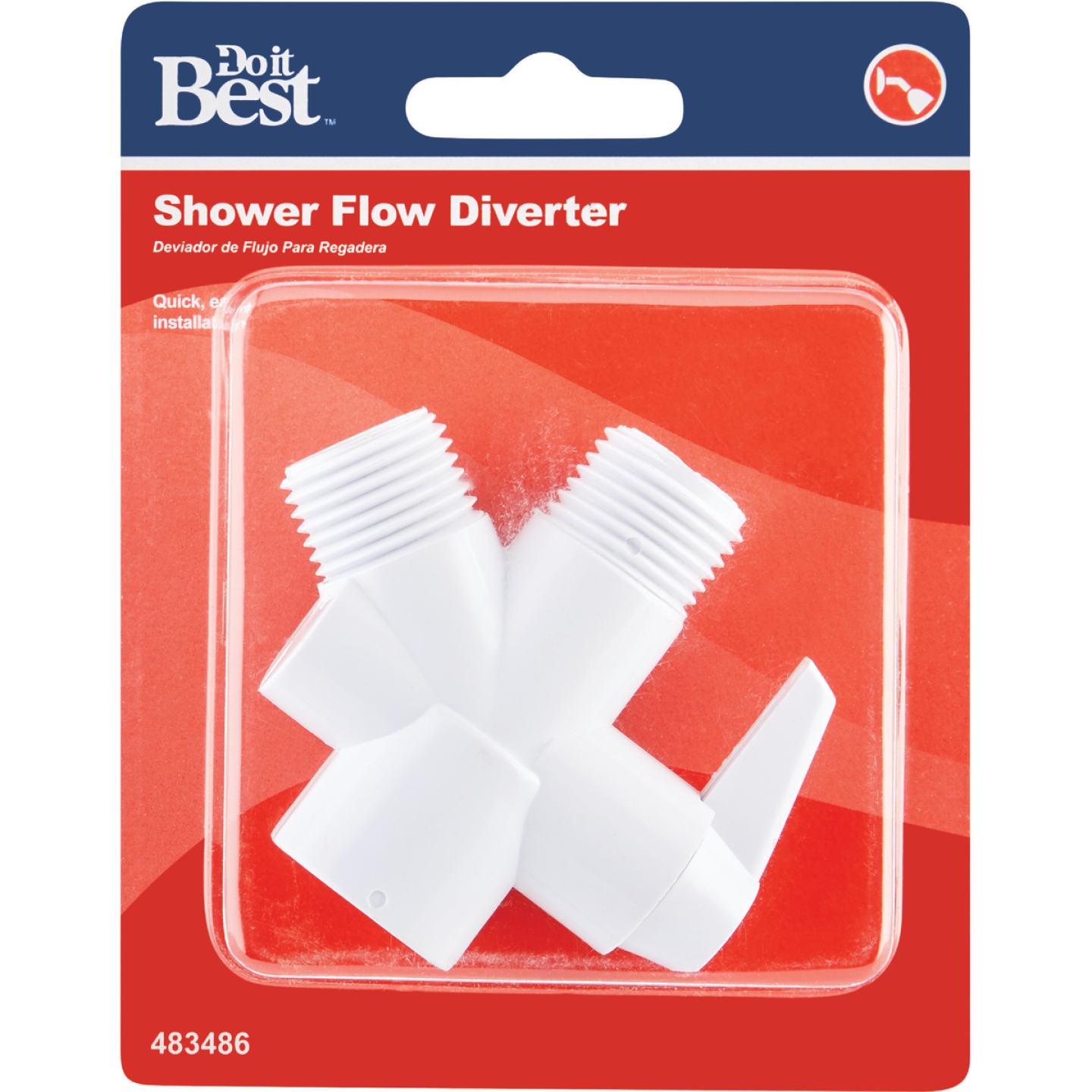 Do it 1/2 In. MPT White Plastic Shower Diverter Image 2