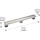 B&K 24 In. Linear Shower Drain Tile-In Grate Brushed Nickel Image 3