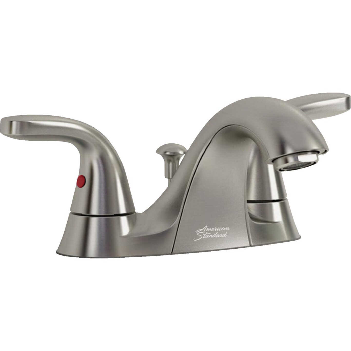 American Standard Cadet Brushed Nickel 2-Handle Lever 4 In. Centerset Bathroom Faucet with Pop-Up Image 1