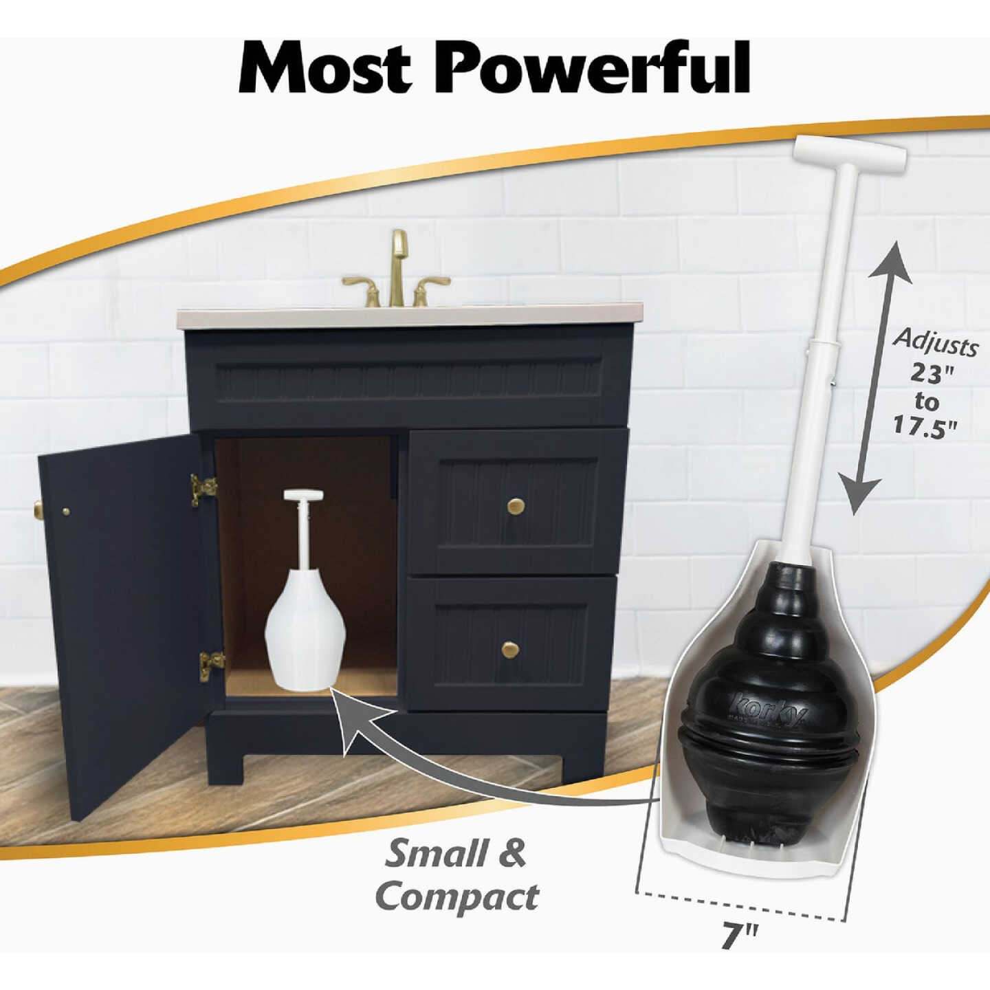 Korky Beehive Max HideAway Telescoping Plunger with Holder Image 2