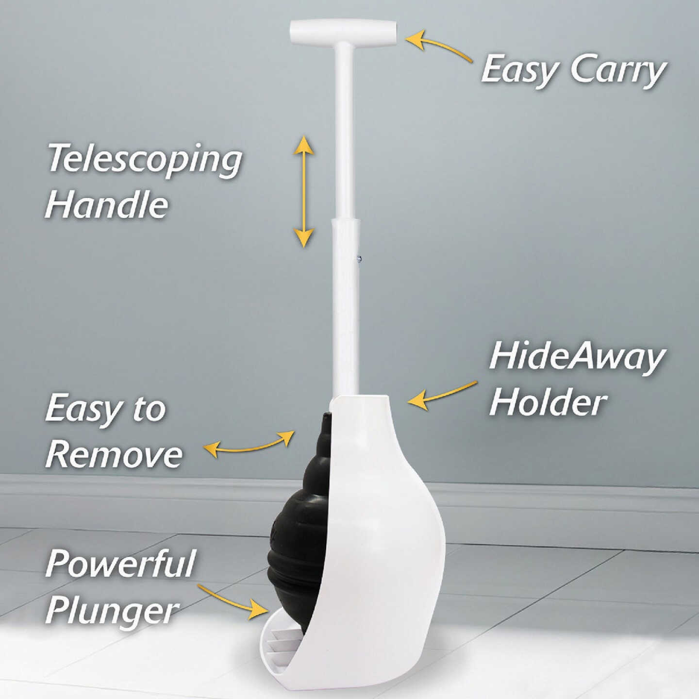 Korky Beehive Max HideAway Telescoping Plunger with Holder Image 2