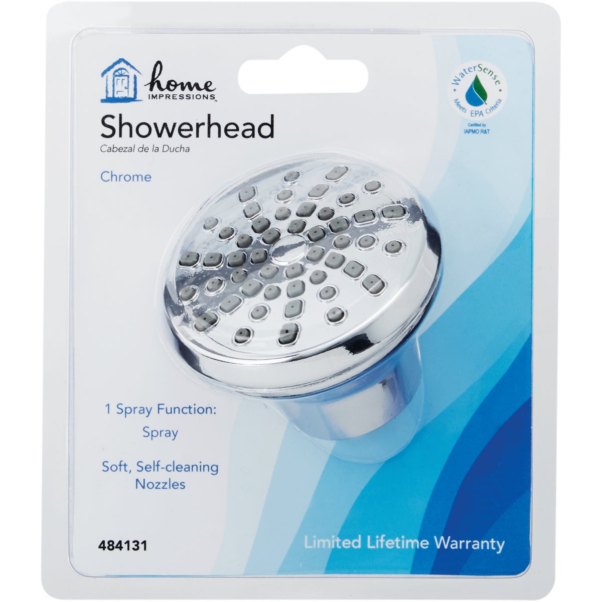 Home Impressions 1-Spray 1.8 GPM Fixed Shower Head, Chrome Image 2