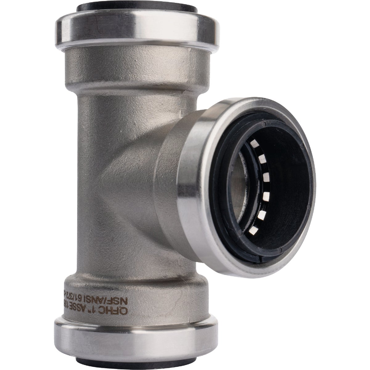 QuickFitting 1 In. x 1 In. x 1 In. Push-to-Connect Stainless Steel Tee Image 4