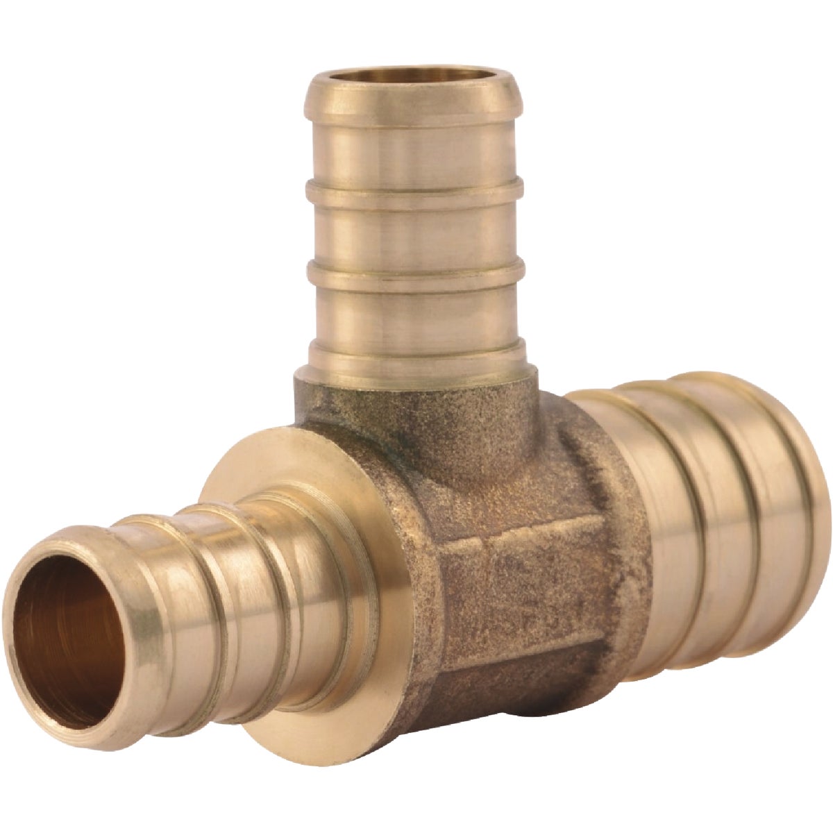SharkBite 3/4 In. x 1/2 In. x 1/2 In. Barb Reducing Brass PEX Tee Image 1