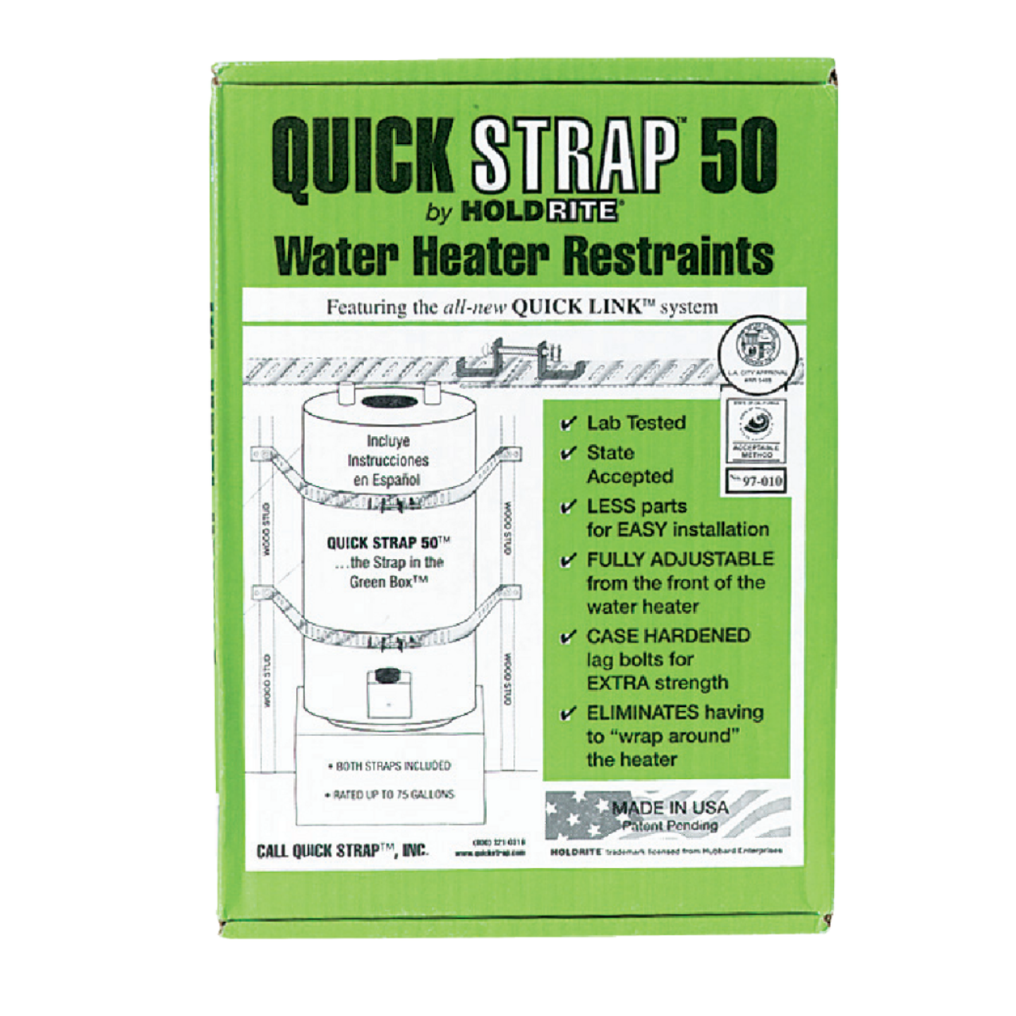 Quick Strap 50 Gallon Water Heater Restraining Strap Image 1