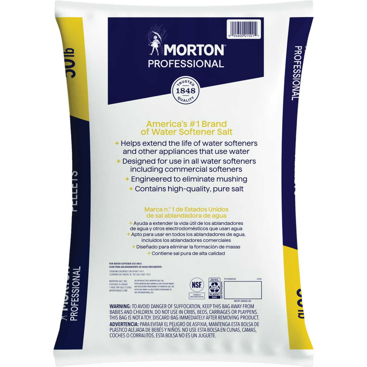 Morton Clean & Protect 50 Lb. Water Softener Salt Pellets Image 2