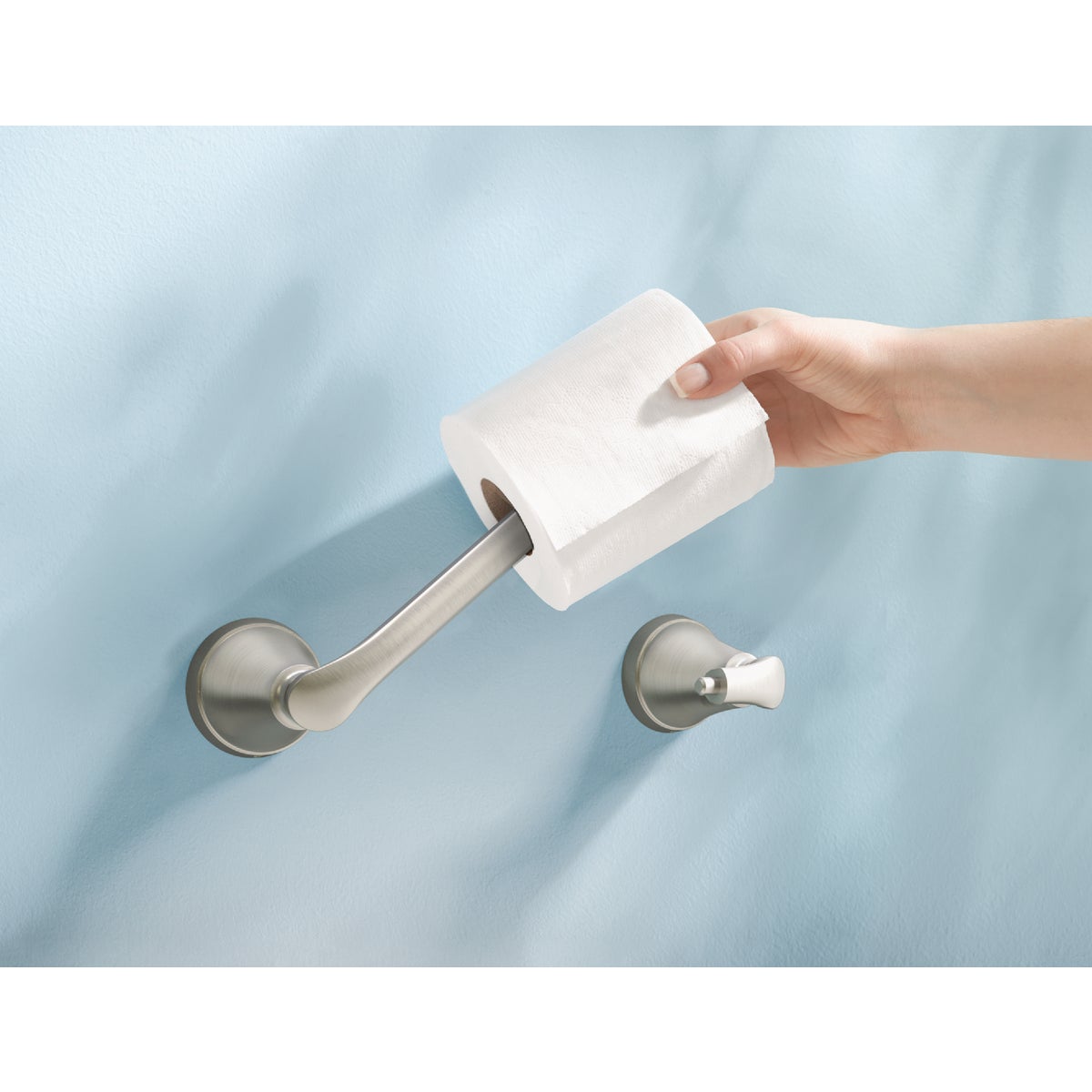 Moen Tiffin Wall Mount Toilet Paper Holder, Brushed Nickel Image 2