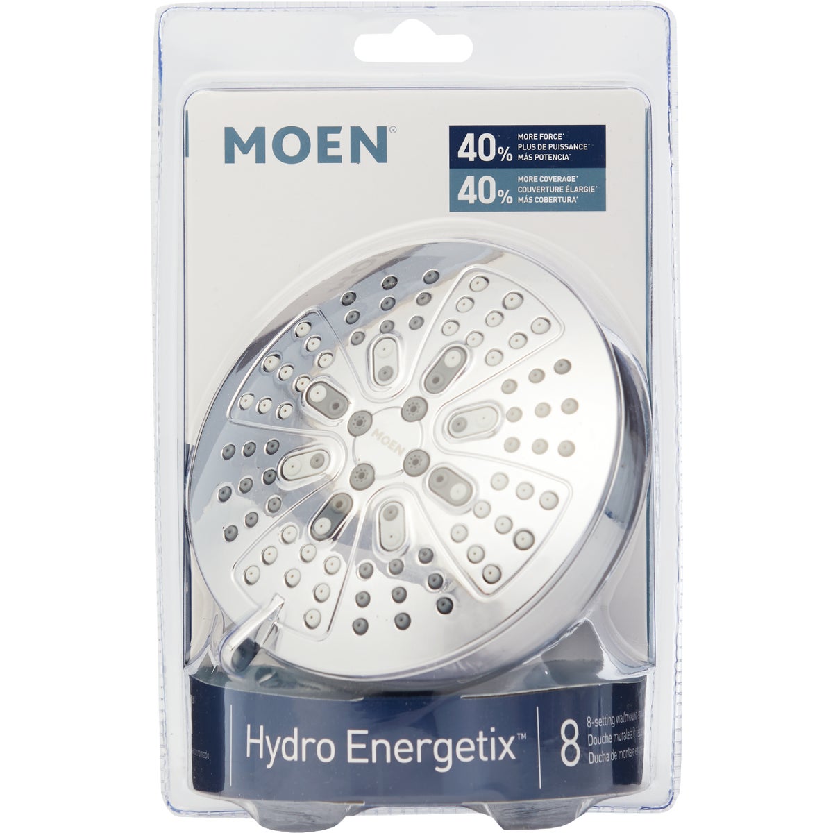 Moen Hydro Energetix 8-Spray Pattern 4.75 In. Wall Mount Fixed Shower Head, Chrome Image 5