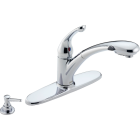 Delta Signature 1-Handle Lever Pull-Out Kitchen Faucet with Soap Dispenser, Chrome Image 1