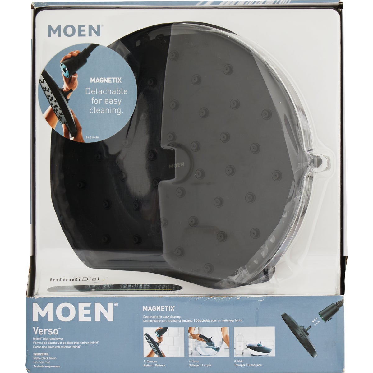 Moen Verso Rainshower Matte Black 9 In. Dia. Spray Head Rainshower Image 2