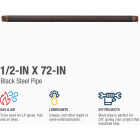 Southland 1/2 In. x 72 In. Carbon Steel Threaded Black Pipe Image 3