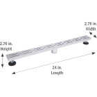 B&K 24 In. Linear Shower Drain Offset Pattern Grate Brushed Nickel Image 3