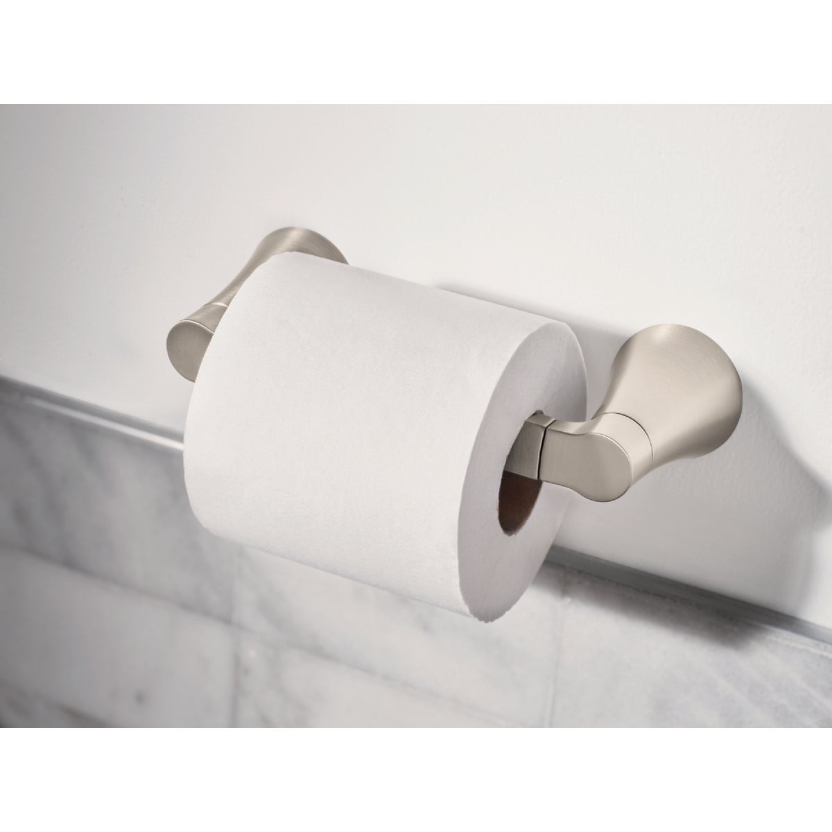 Moen Mikah Wall Mount Pivoting Paper Holder, Spot Resist Brushed Nickel Image 2