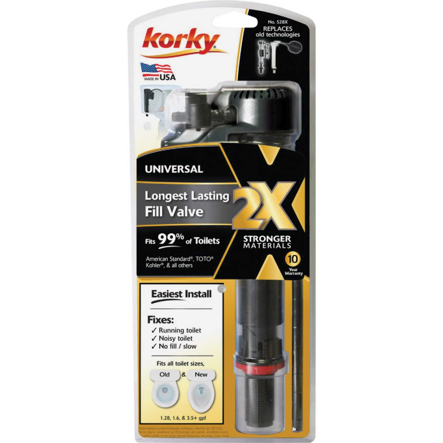 Korky 2X Long Life Universal Toilet Fill Valve Image 5