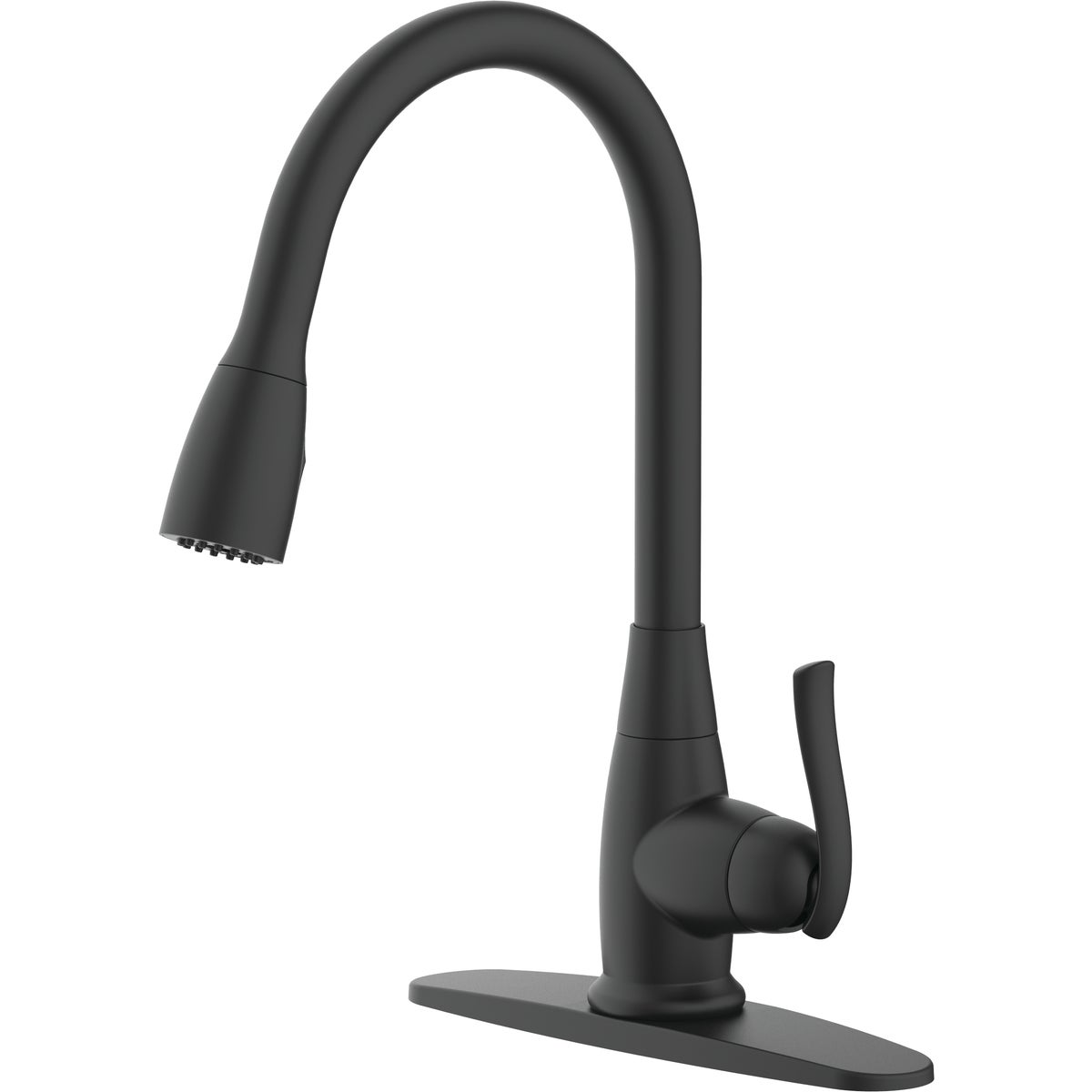 Home Impressions 1-Handle Metal Lever Pull-Down Kitchen Faucet, Matte Black Image 1