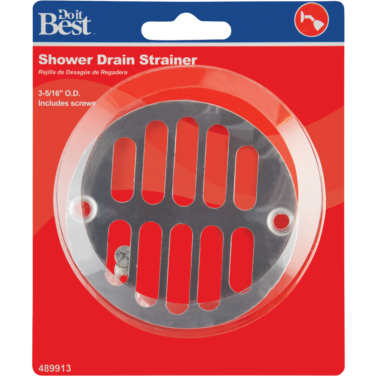 Do it 3-5/16 In. Chrome Grill Shower Drain Strainer Image 2