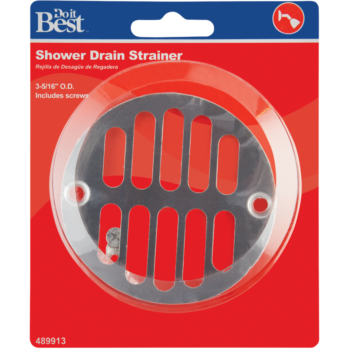 Do it 3-5/16 In. Chrome Grill Shower Drain Strainer Image 2