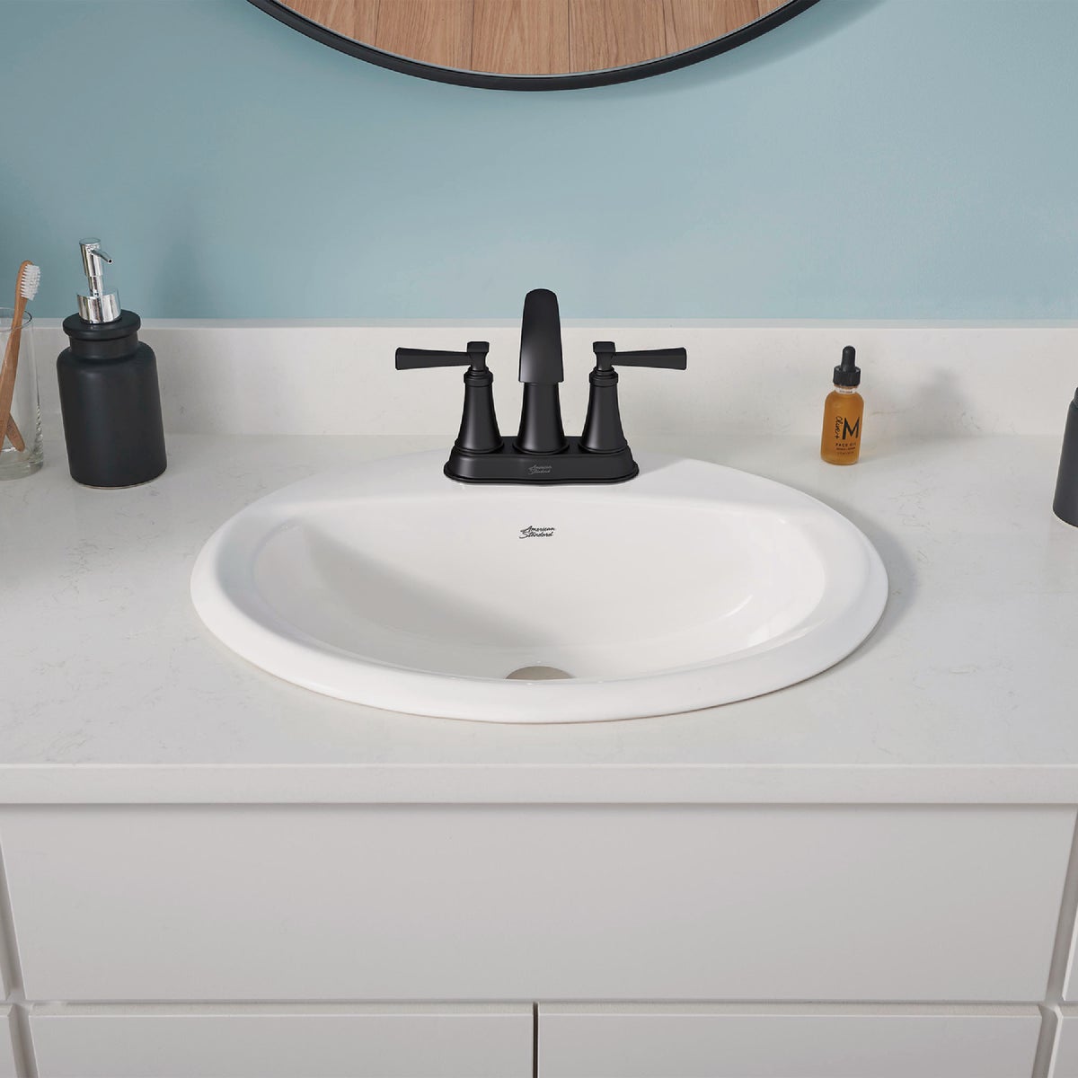 American Standard Glenmere Matte Black 2-Handle Lever 4 In. Centerset Bathroom Faucet with Pop-Up Image 4